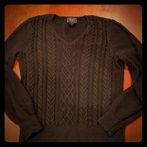 Black sparkle cable knit sweater